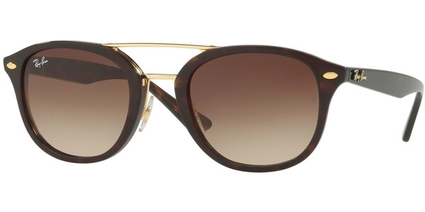 Sluneční brýle Ray-Ban® model 2183, barva obruby hnědá lesk zlatá, čočka hnědá gradál, kód barevné varianty 122513. 