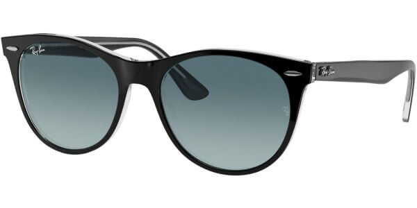 Sluneční brýle Ray-Ban® model 2185, barva obruby černá lesk čirá, čočka modrá gradál, kód barevné varianty 12943M. 
