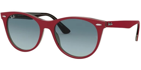 Sluneční brýle Ray-Ban® model 2185, barva obruby červená lesk šedá, čočka šedá gradál, kód barevné varianty 12963M. 