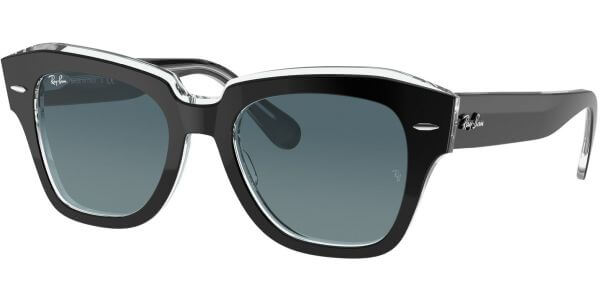 Sluneční brýle Ray-Ban® model 2186, barva obruby černá lesk čirá, čočka modrá, kód barevné varianty 12943M. 