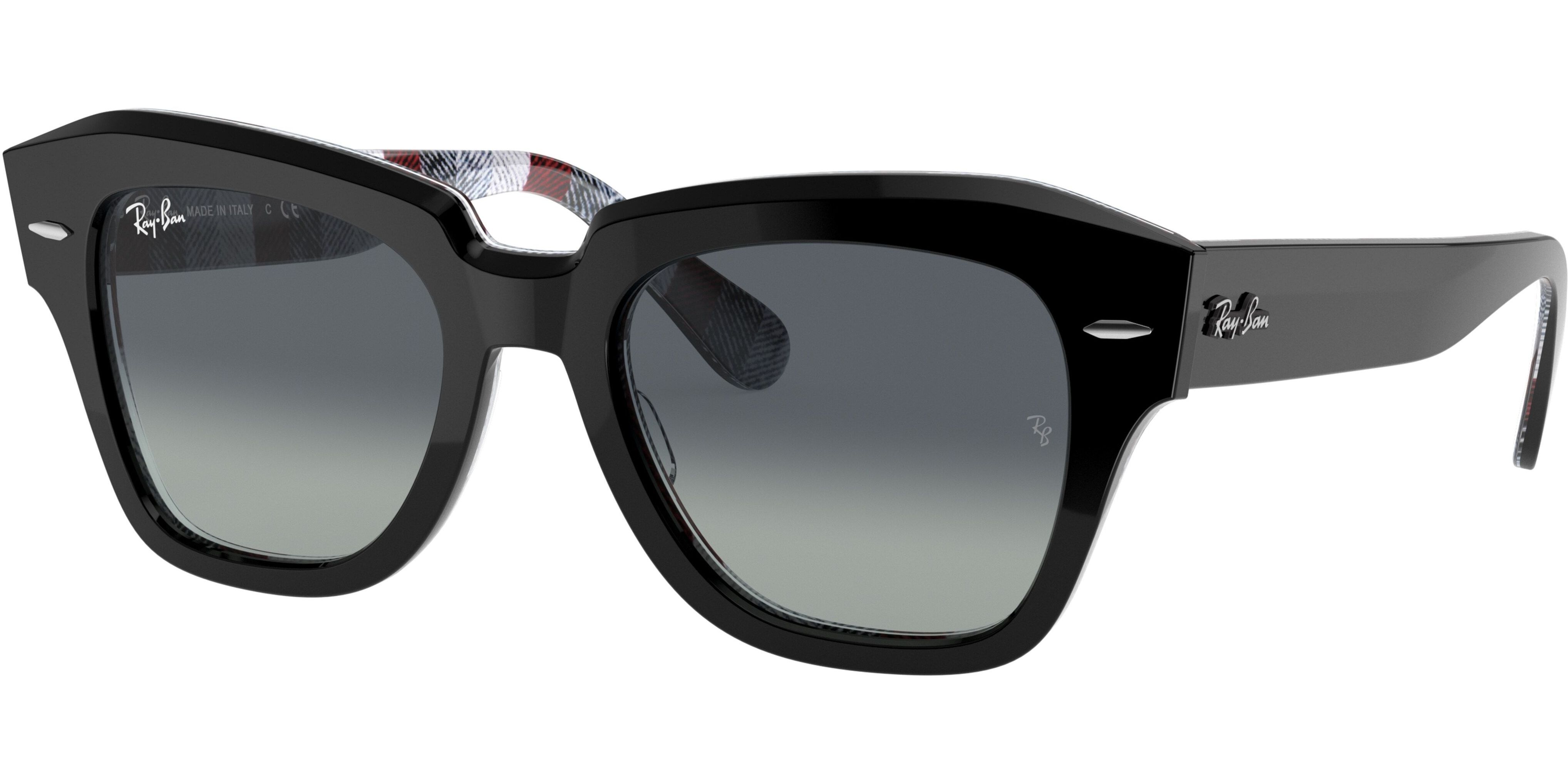 Sluneční brýle Ray-Ban® model 2186, barva obruby černá lesk šedá, čočka šedá gradál, kód barevné varianty 13183A. 