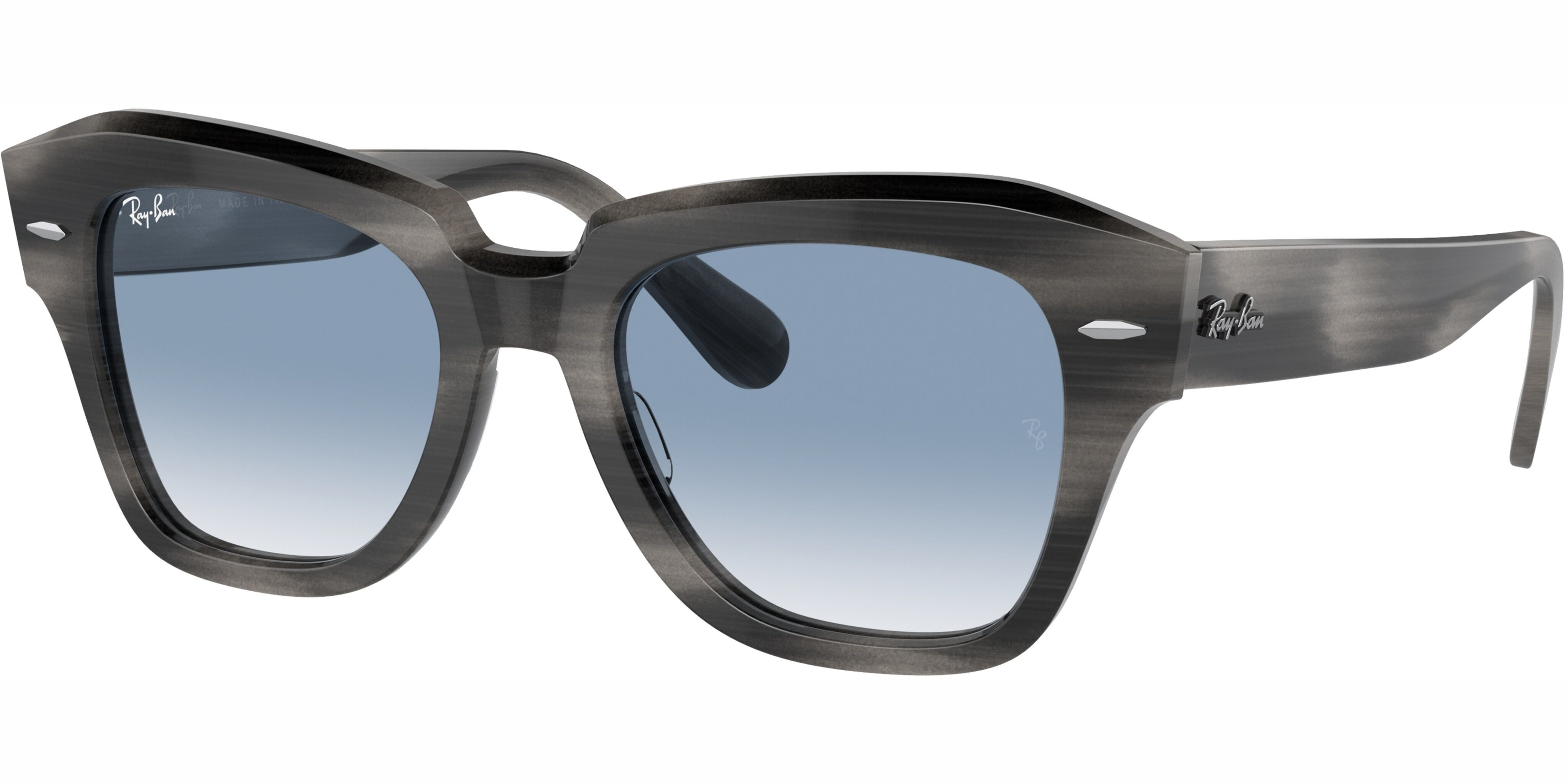 Sluneční brýle Ray-Ban® model 2186, barva obruby šedá lesk, čočka modrá gradál, kód barevné varianty 14043F. 