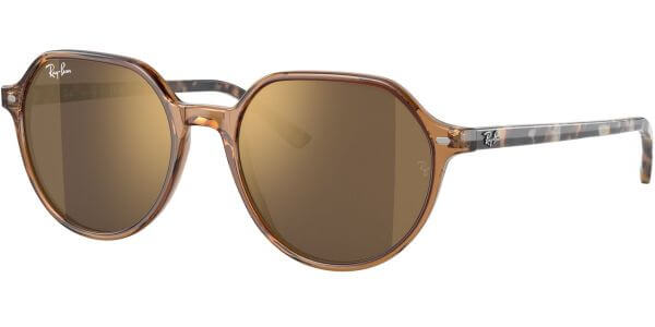 Sluneční brýle Ray-Ban® model 2195, barva obruby hnědá lesk čirá, čočka zlatá zrcadlo, kód barevné varianty 663693. 