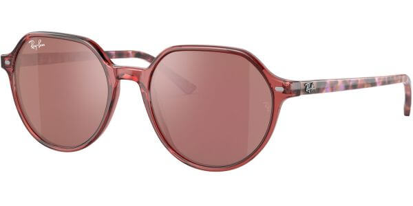Sluneční brýle Ray-Ban® model 2195, barva obruby růžová lesk čirá, čočka červená zrcadlo, kód barevné varianty 66372K. 