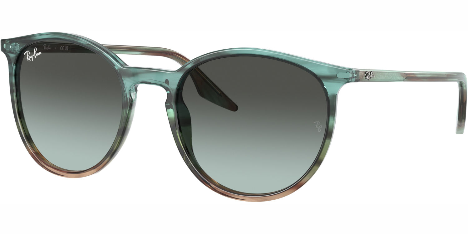 Sluneční brýle Ray-Ban® model 2204, barva obruby tyrkysová lesk hnědá, čočka modrá gradál, kód barevné varianty 1394GK. 