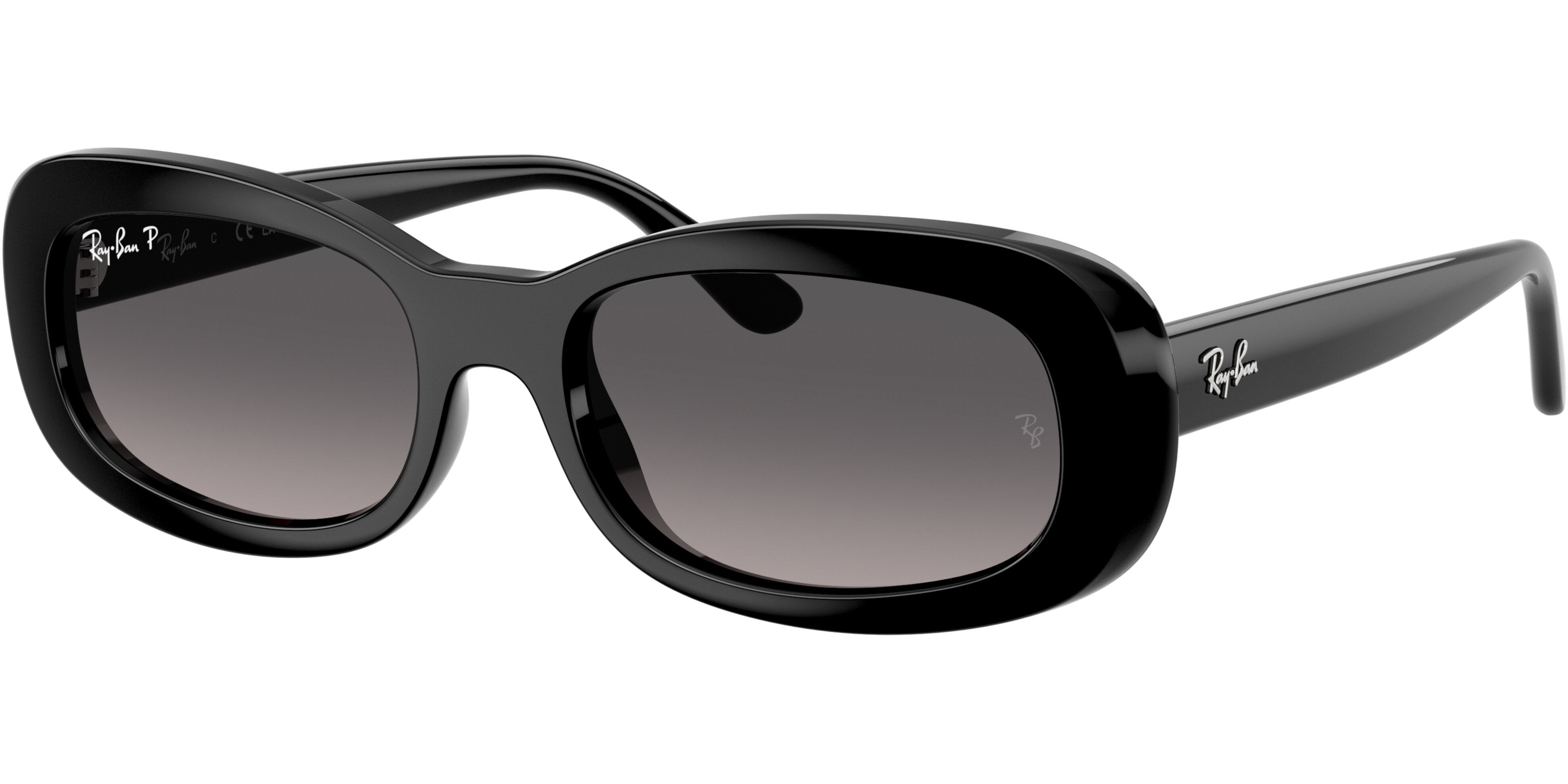 Sluneční brýle Ray-Ban® model 2221, barva obruby černá lesk, čočka šedá gradál polarizovaná, kód barevné varianty 901M3. 