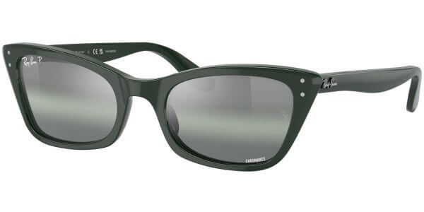 Sluneční brýle Ray-Ban® model 2299, barva obruby zelená lesk, čočka stříbrná zrcadlo gradál polarizovaná, kód barevné varianty 6659G4. 