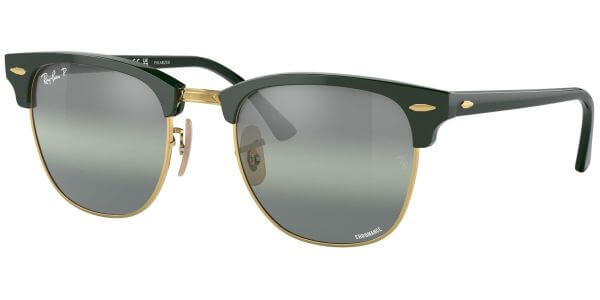 Sluneční brýle Ray-Ban® model 3016, barva obruby zelená lesk zlatá, čočka stříbrná zrcadlo gradál polarizovaná, kód barevné varianty 1368G4. 