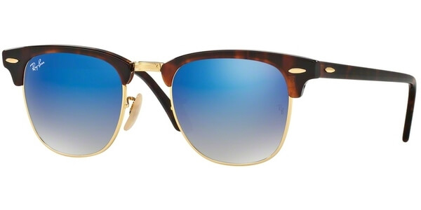 Sluneční brýle Ray-Ban® model 3016, barva obruby hnědá lesk zlatá, čočka modrá zrcadlo gradál, kód barevné varianty 9907Q. 