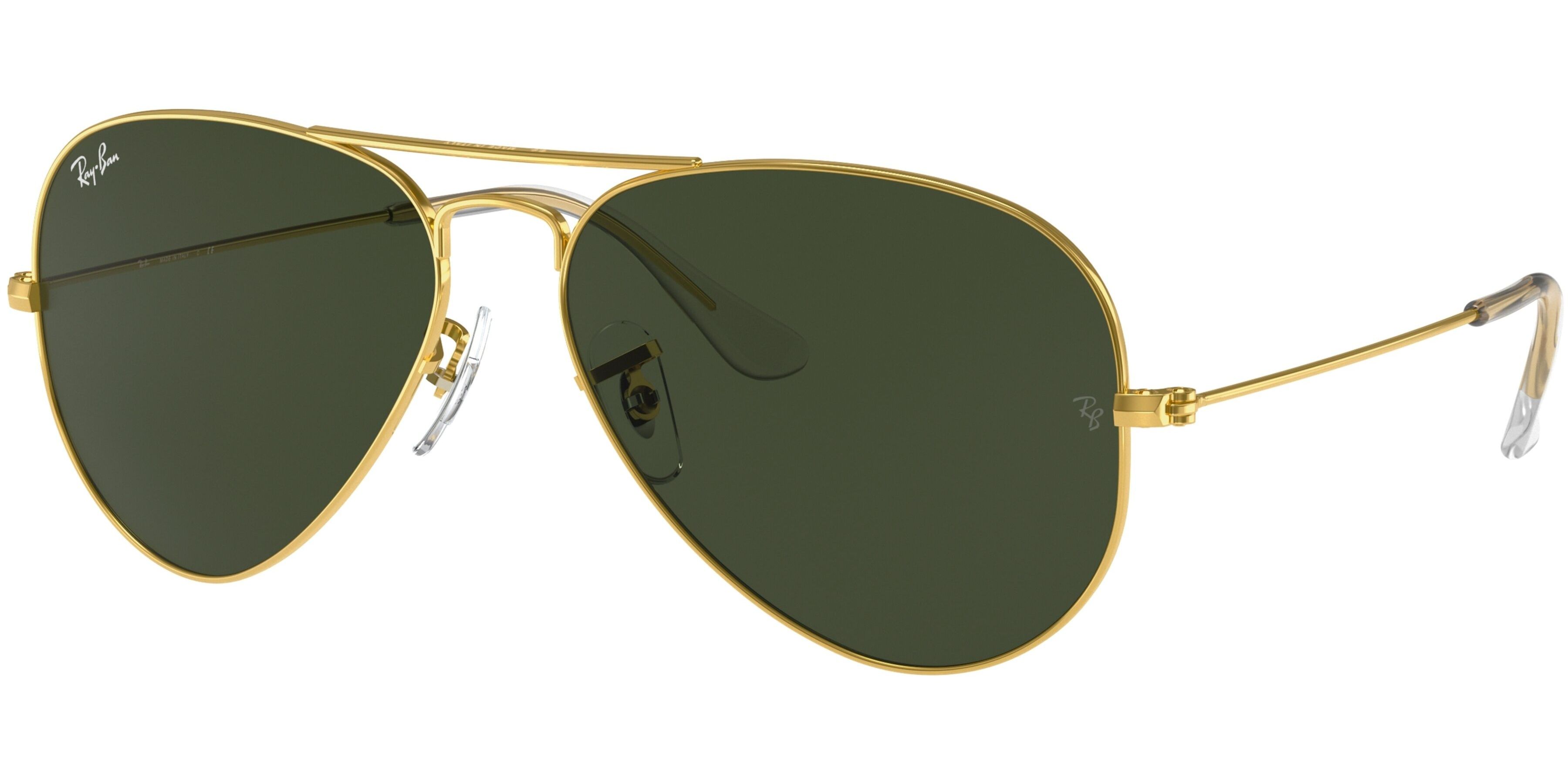Sluneční brýle Ray-Ban® model 3025, barva obruby zlatá lesk, čočka zelená, kód barevné varianty 001. 