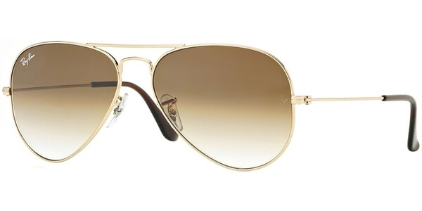Sluneční brýle Ray-Ban® model 3025, barva obruby zlatá lesk, čočka hnědá gradál, kód barevné varianty 00151. 
