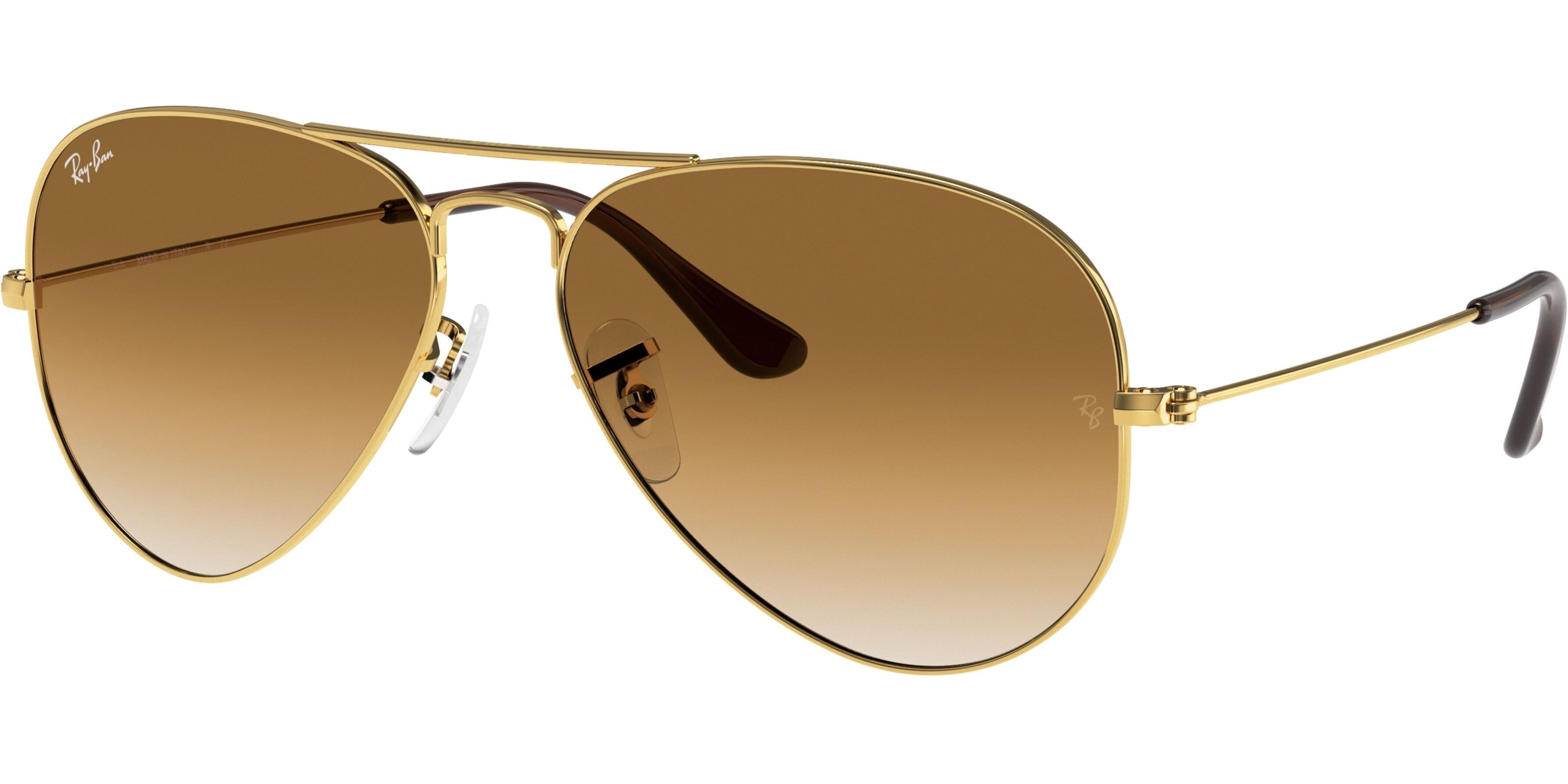 Sluneční brýle Ray-Ban® model 3025, barva obruby zlatá lesk, čočka hnědá gradál, kód barevné varianty 00151. 