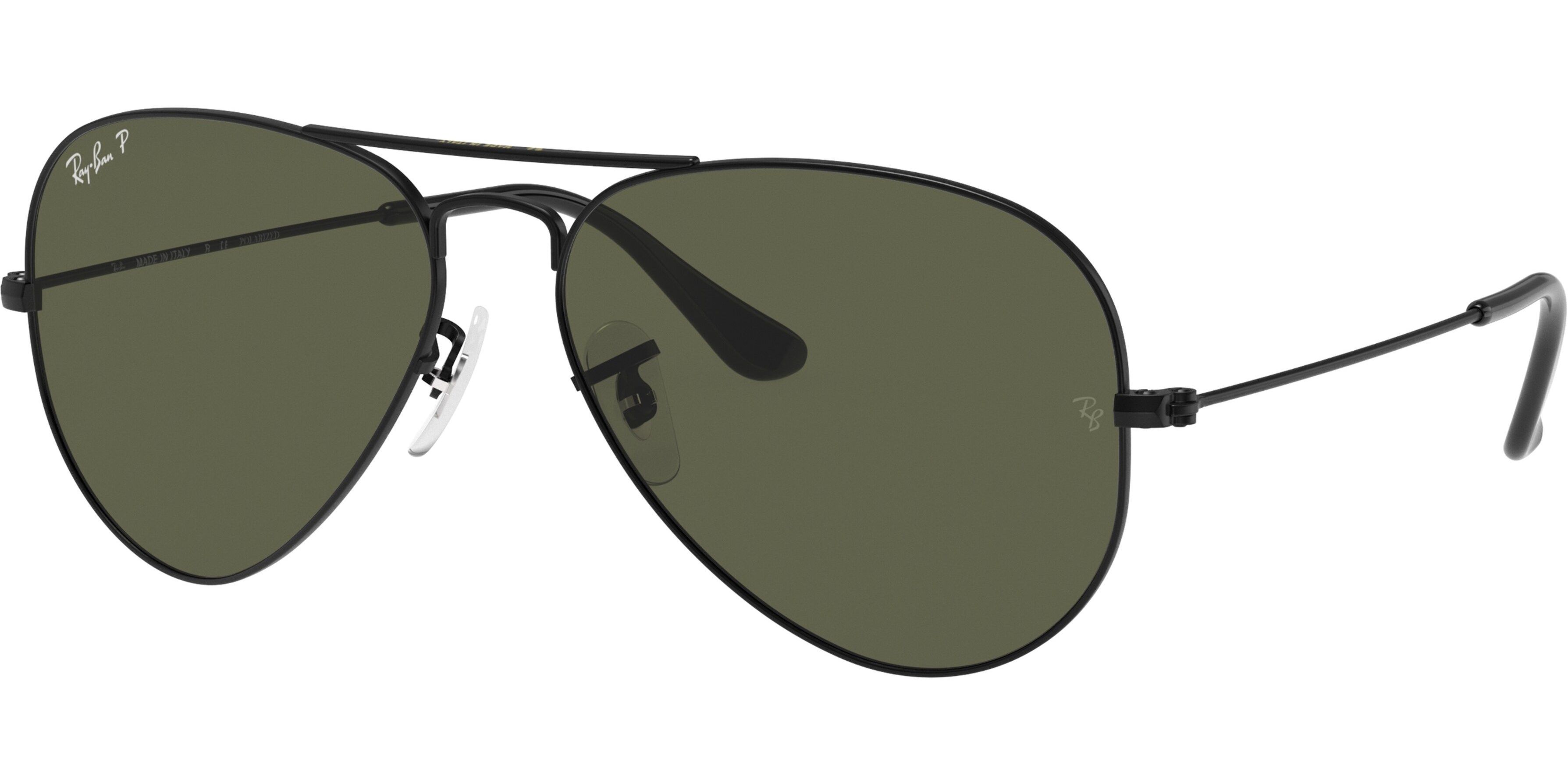 Sluneční brýle Ray-Ban® model 3025, barva obruby černá lesk, čočka zelená polarizovaná, kód barevné varianty 00258. 
