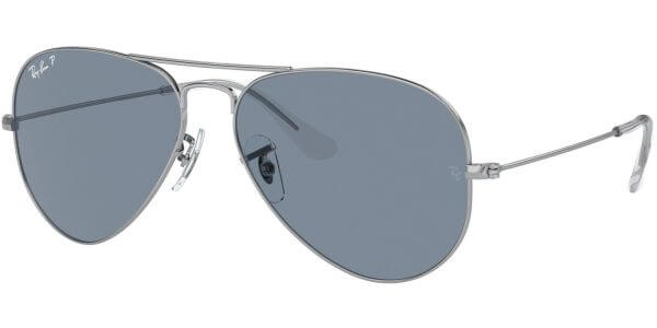 Sluneční brýle Ray-Ban® model 3025, barva obruby stříbrná lesk, čočka modrá polarizovaná, kód barevné varianty 00302. 