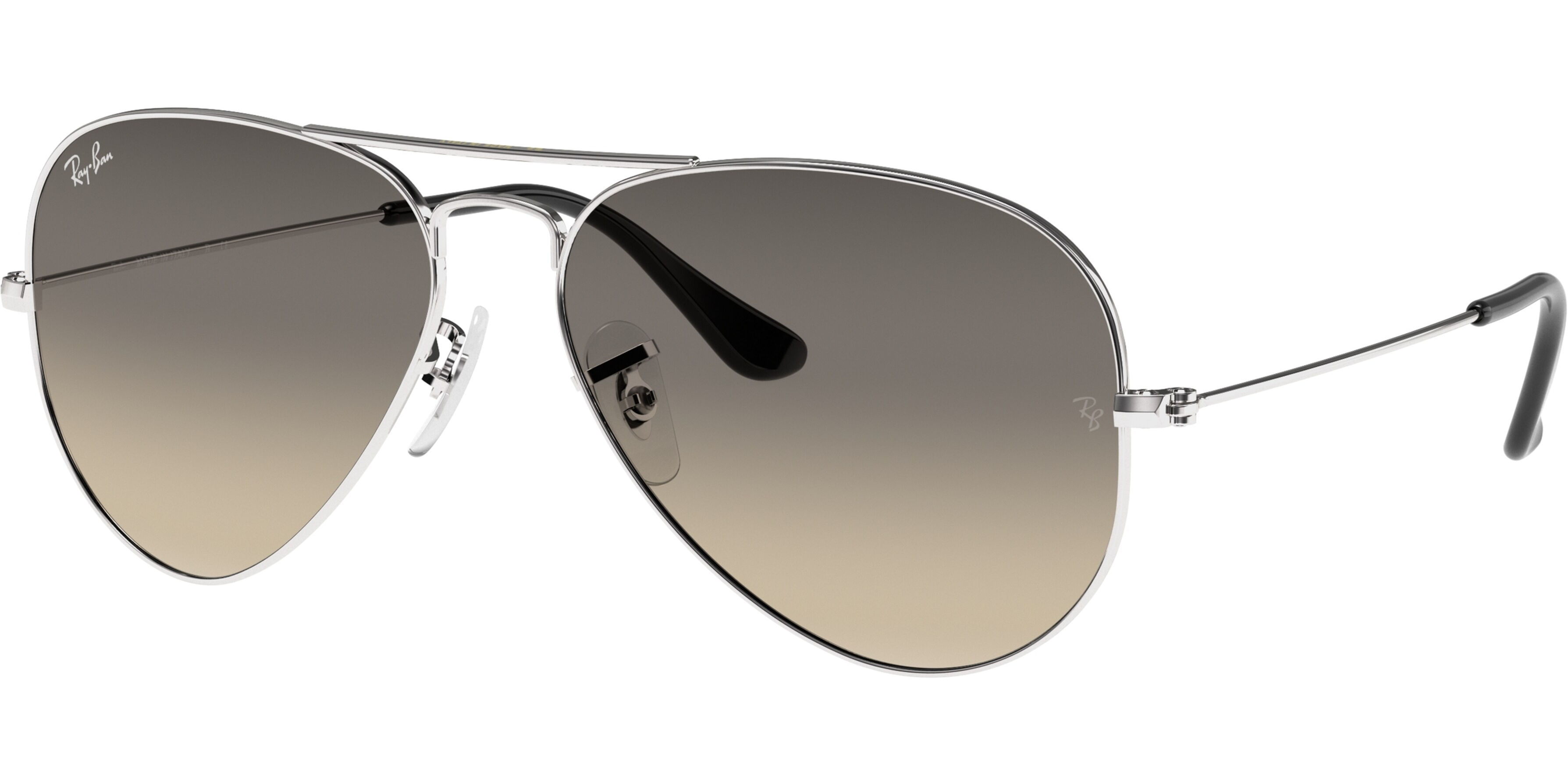 Sluneční brýle Ray-Ban® model 3025, barva obruby stříbrná lesk, čočka šedá gradál, kód barevné varianty 00332. 