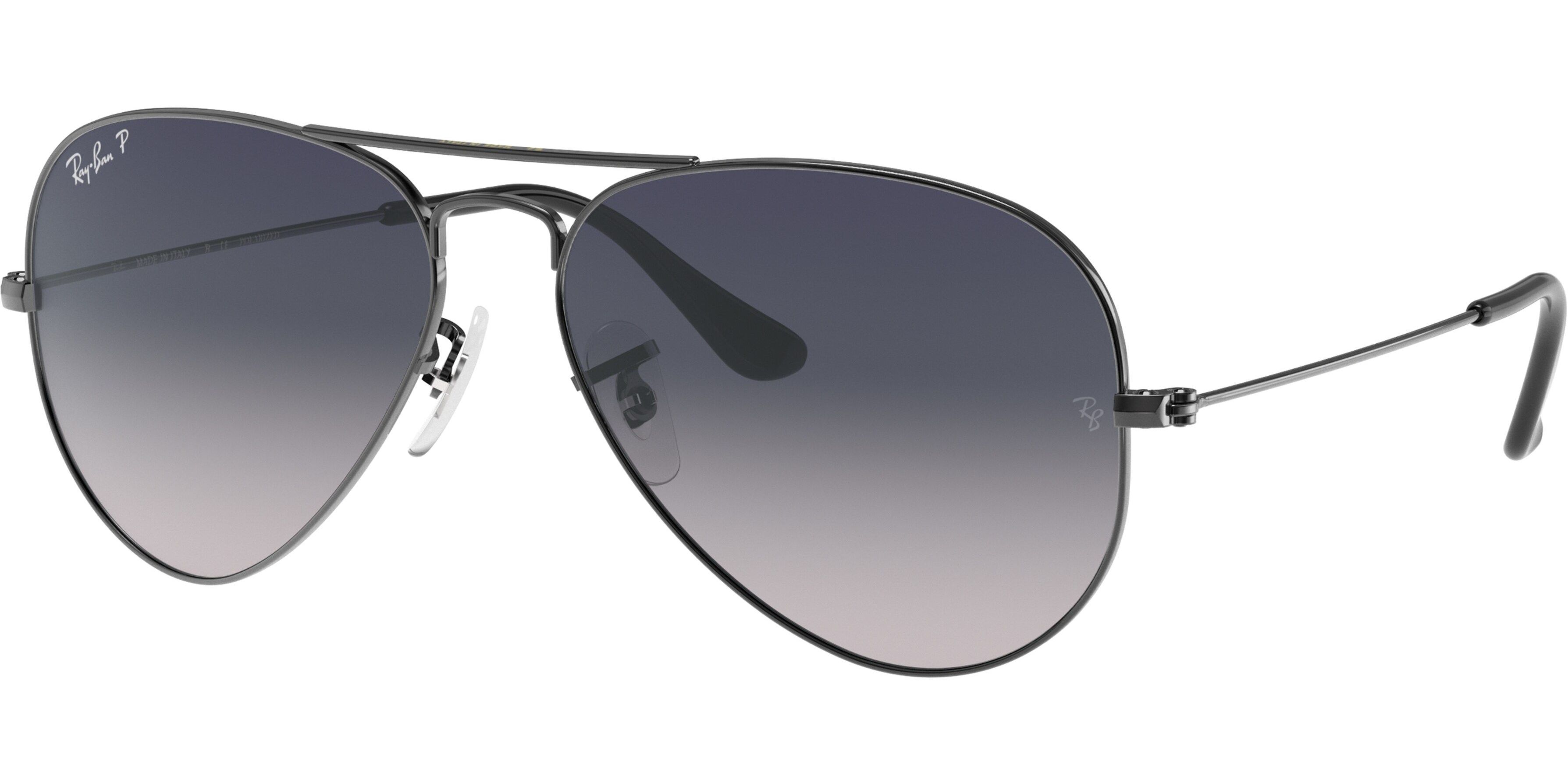 Sluneční brýle Ray-Ban® model 3025, barva obruby šedá lesk, čočka šedá gradál polarizovaná, kód barevné varianty 00478. 