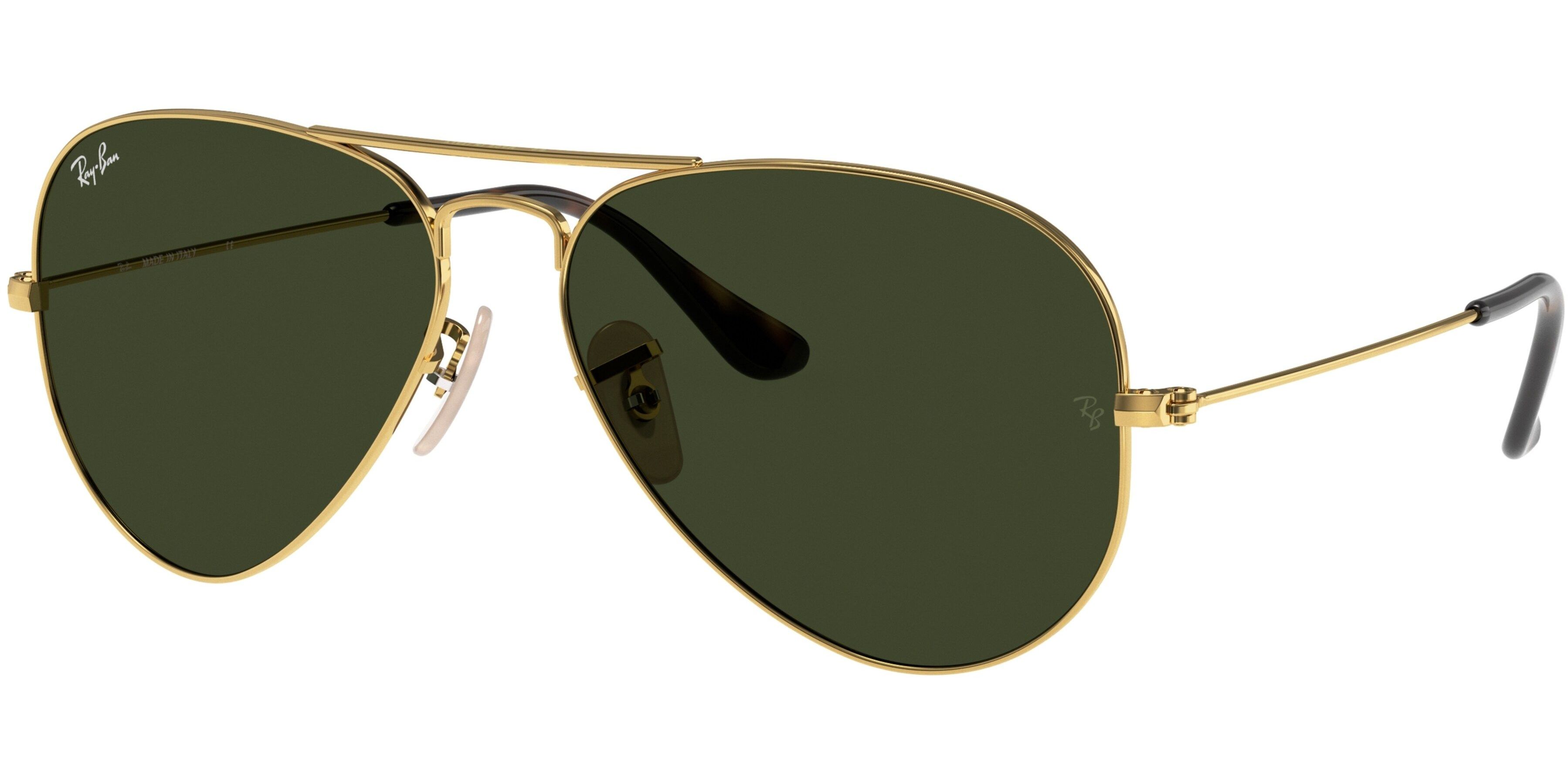 Sluneční brýle Ray-Ban® model 3025, barva obruby zlatá lesk, čočka zelená, kód barevné varianty 181. 
