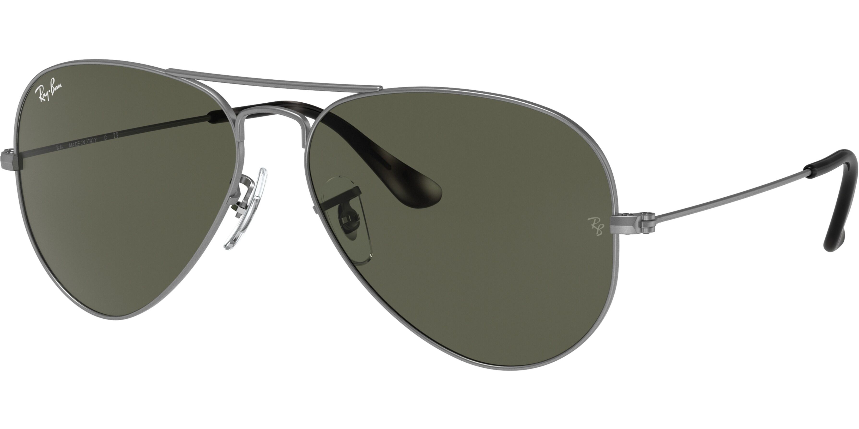 Sluneční brýle Ray-Ban® model 3025, barva obruby šedá lesk, čočka zelená, kód barevné varianty 919031. 