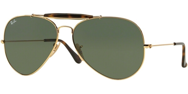 Sluneční brýle Ray-Ban® model 3029, barva obruby zlatá lesk, čočka zelená, kód barevné varianty 181. 