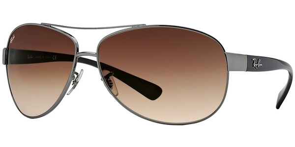 Sluneční brýle Ray-Ban® model 3386, barva obruby šedá lesk černá, čočka hnědá gradál, kód barevné varianty 00413. 