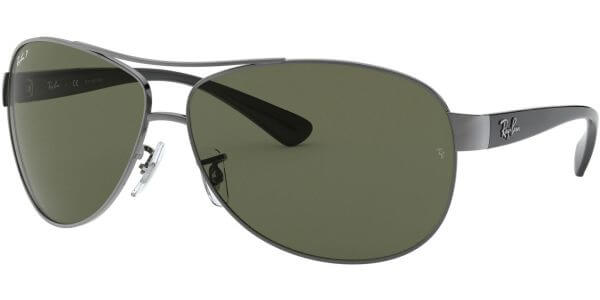 Sluneční brýle Ray-Ban® model 3386, barva obruby šedá lesk černá, čočka zelená polarizovaná, kód barevné varianty 0049A. 