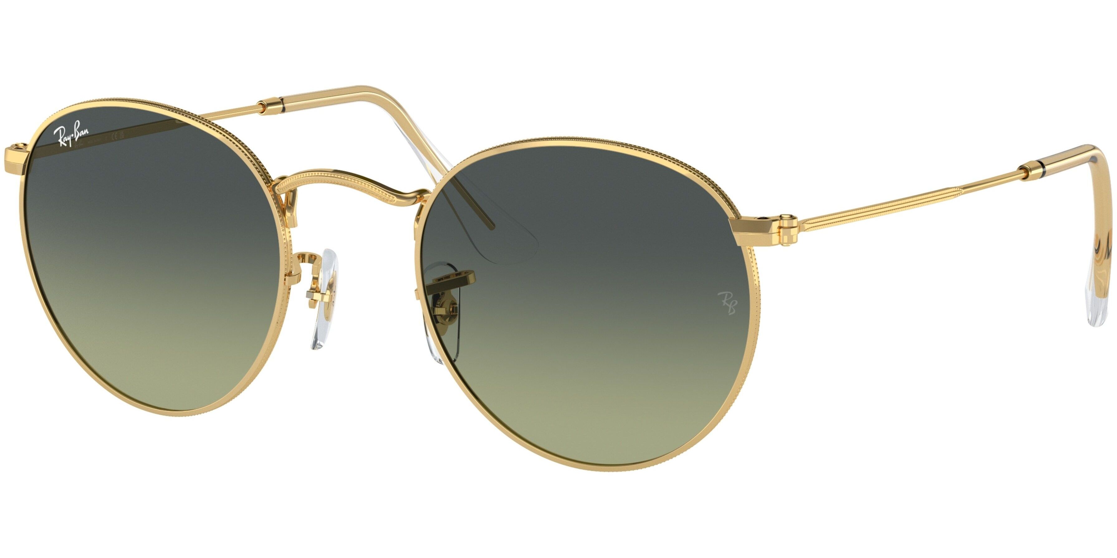 Sluneční brýle Ray-Ban® model 3447, barva obruby zlatá lesk, čočka zelená gradál, kód barevné varianty 001BH. 