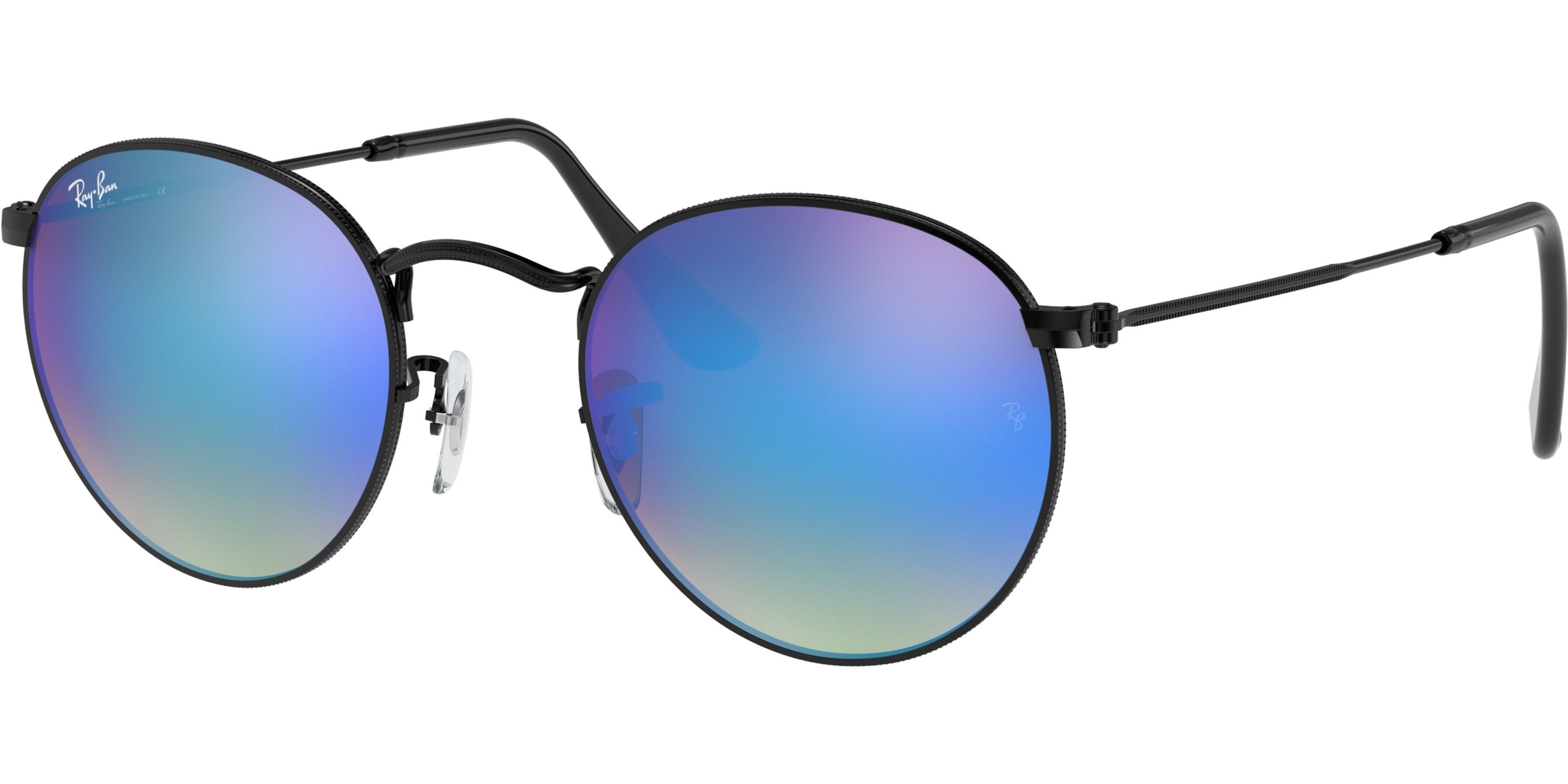 Sluneční brýle Ray-Ban® model 3447, barva obruby černá lesk, čočka modrá zrcadlo, kód barevné varianty 0024O. 