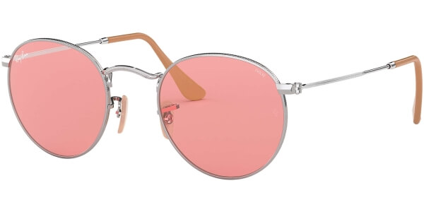 Sluneční brýle Ray-Ban® model 3447, barva obruby stříbrná lesk, čočka růžová, kód barevné varianty 9065V7. 