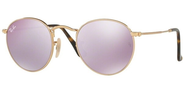 Sluneční brýle Ray-Ban® model 3447N, barva obruby zlatá lesk, čočka růžová zrcadlo, kód barevné varianty 0018O. 