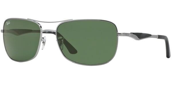 Sluneční brýle Ray-Ban® model 3515, barva obruby šedá lesk černá, čočka zelená, kód barevné varianty 00471. 