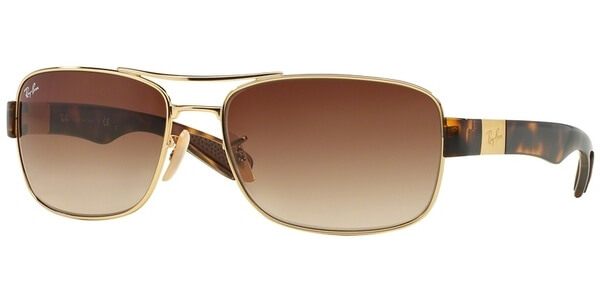 Sluneční brýle Ray-Ban® model 3522, barva obruby zlatá lesk hnědá, čočka hnědá gradál, kód barevné varianty 00113. 