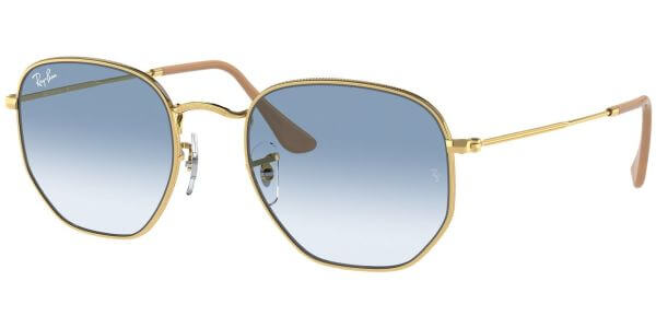 Sluneční brýle Ray-Ban® model 3548, barva obruby zlatá lesk, čočka modrá gradál, kód barevné varianty 0013F. 