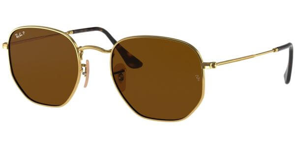 Sluneční brýle Ray-Ban® model 3548N, barva obruby zlatá lesk, čočka hnědá polarizovaná, kód barevné varianty 00157. 
