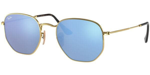 Sluneční brýle Ray-Ban® model 3548N, barva obruby zlatá lesk, čočka modrá zrcadlo, kód barevné varianty 0019O. 