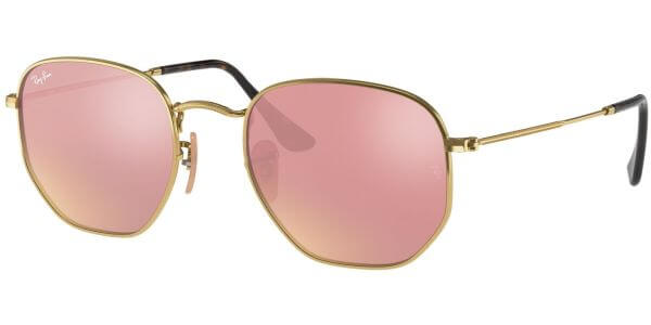 Sluneční brýle Ray-Ban® model 3548N, barva obruby zlatá lesk, čočka růžová zrcadlo, kód barevné varianty 001Z2. 