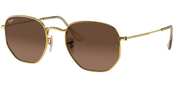 Sluneční brýle Ray-Ban® model 3548N, barva obruby zlatá lesk, čočka hnědá gradál, kód barevné varianty 912443. 