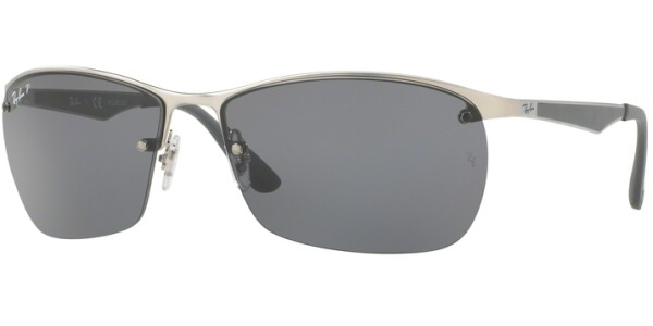 Sluneční brýle Ray-Ban® model 3550, barva obruby stříbrná mat šedá, čočka šedá polarizovaná, kód barevné varianty 01981. 