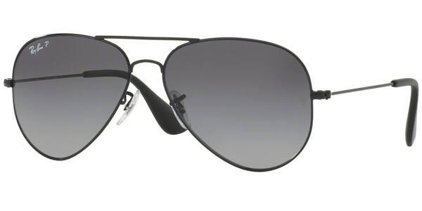 Sluneční brýle Ray-Ban® model 3558, barva obruby černá lesk, čočka šedá zrcadlo gradál, kód barevné varianty 002T3. 