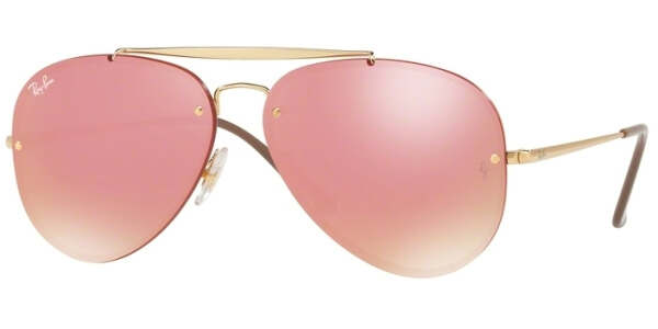 Sluneční brýle Ray-Ban® model 3584N, barva obruby zlatá lesk růžová, čočka růžová zrcadlo, kód barevné varianty 9052E4. 