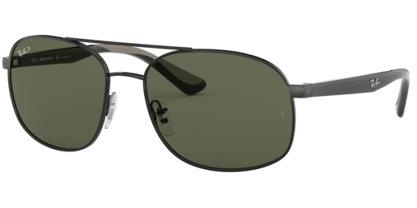 Sluneční brýle Ray-Ban® model 3593, barva obruby černá lesk šedá, čočka zelená polarizovaná, kód barevné varianty 0029A. 