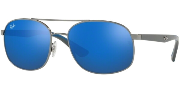 Sluneční brýle Ray-Ban® model 3593, barva obruby šedá mat modrá, čočka modrá zrcadlo, kód barevné varianty 00455. 