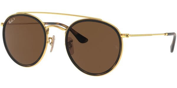 Sluneční brýle Ray-Ban® model 3647N, barva obruby hnědá lesk zlatá, čočka hnědá polarizovaná, kód barevné varianty 00157. 