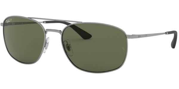 Sluneční brýle Ray-Ban® model 3654, barva obruby šedá lesk, čočka zelená polarizovaná, kód barevné varianty 0049A. 
