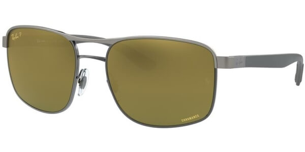 Sluneční brýle Ray-Ban® model 3660CH, barva obruby šedá mat, čočka zlatá zrcadlo gradál polarizovaná, kód barevné varianty 90756O. 