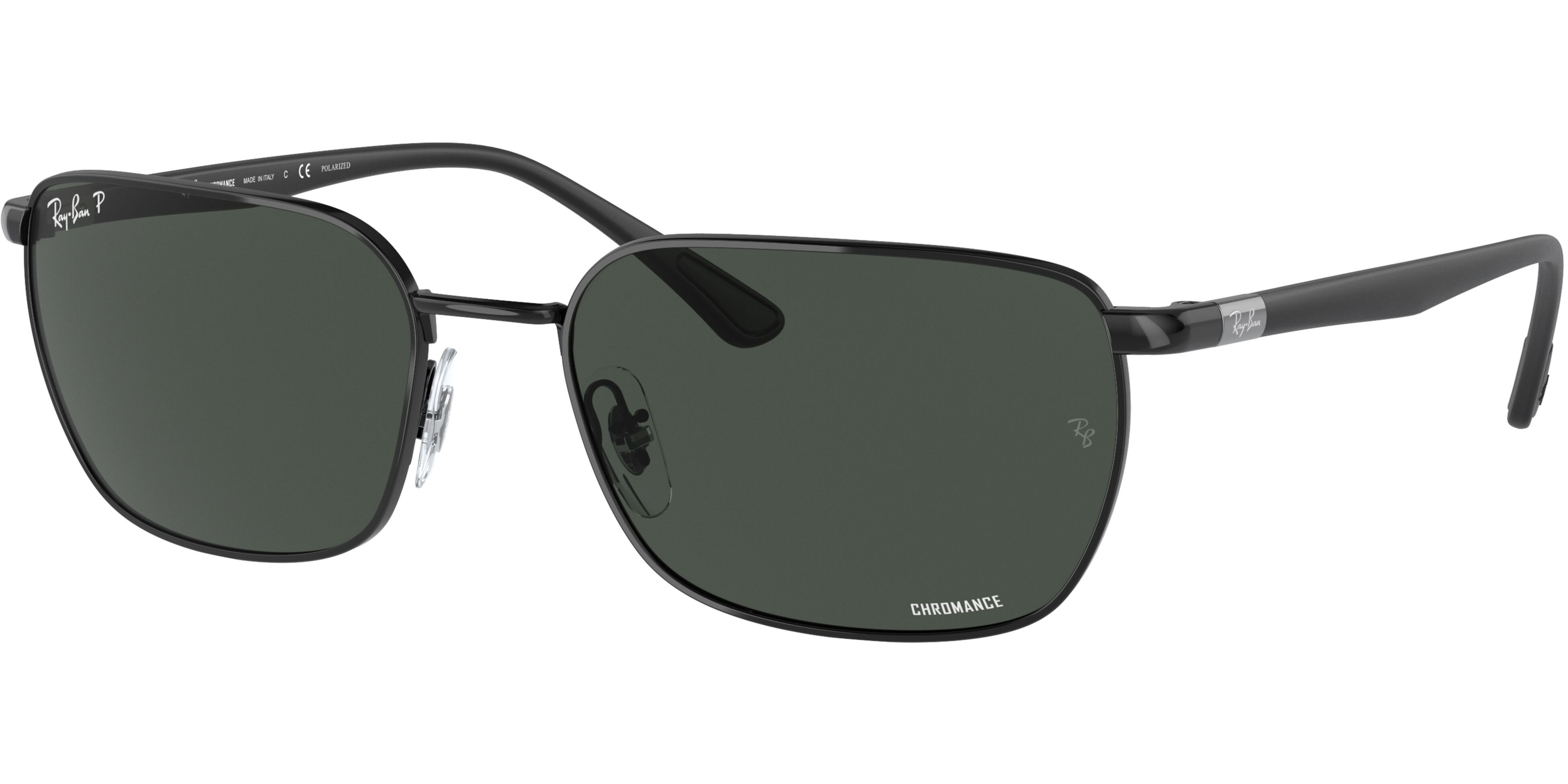 Sluneční brýle Ray-Ban® model 3684CH, barva obruby černá lesk, čočka šedá polarizovaná, kód barevné varianty 002K8. 