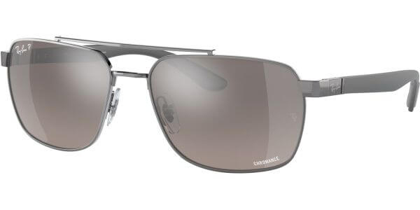 Sluneční brýle Ray-Ban® model 3701, barva obruby šedá lesk, čočka šedá zrcadlo gradál polarizovaná, kód barevné varianty 0045J. 
