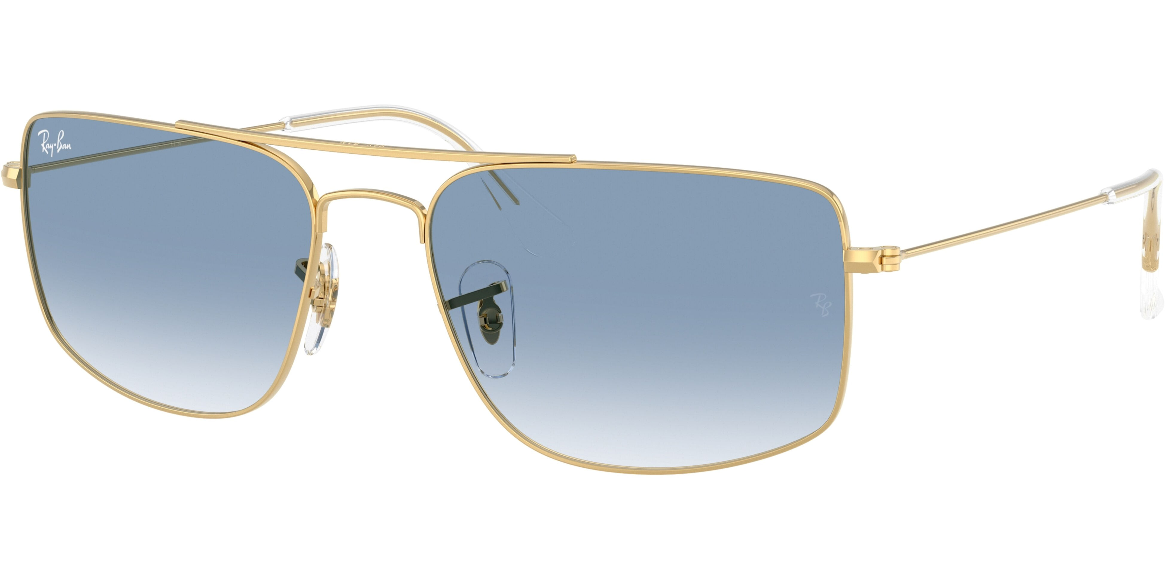 Sluneční brýle Ray-Ban® model 3779, barva obruby zlatá lesk, čočka modrá gradál, kód barevné varianty 0013F. 