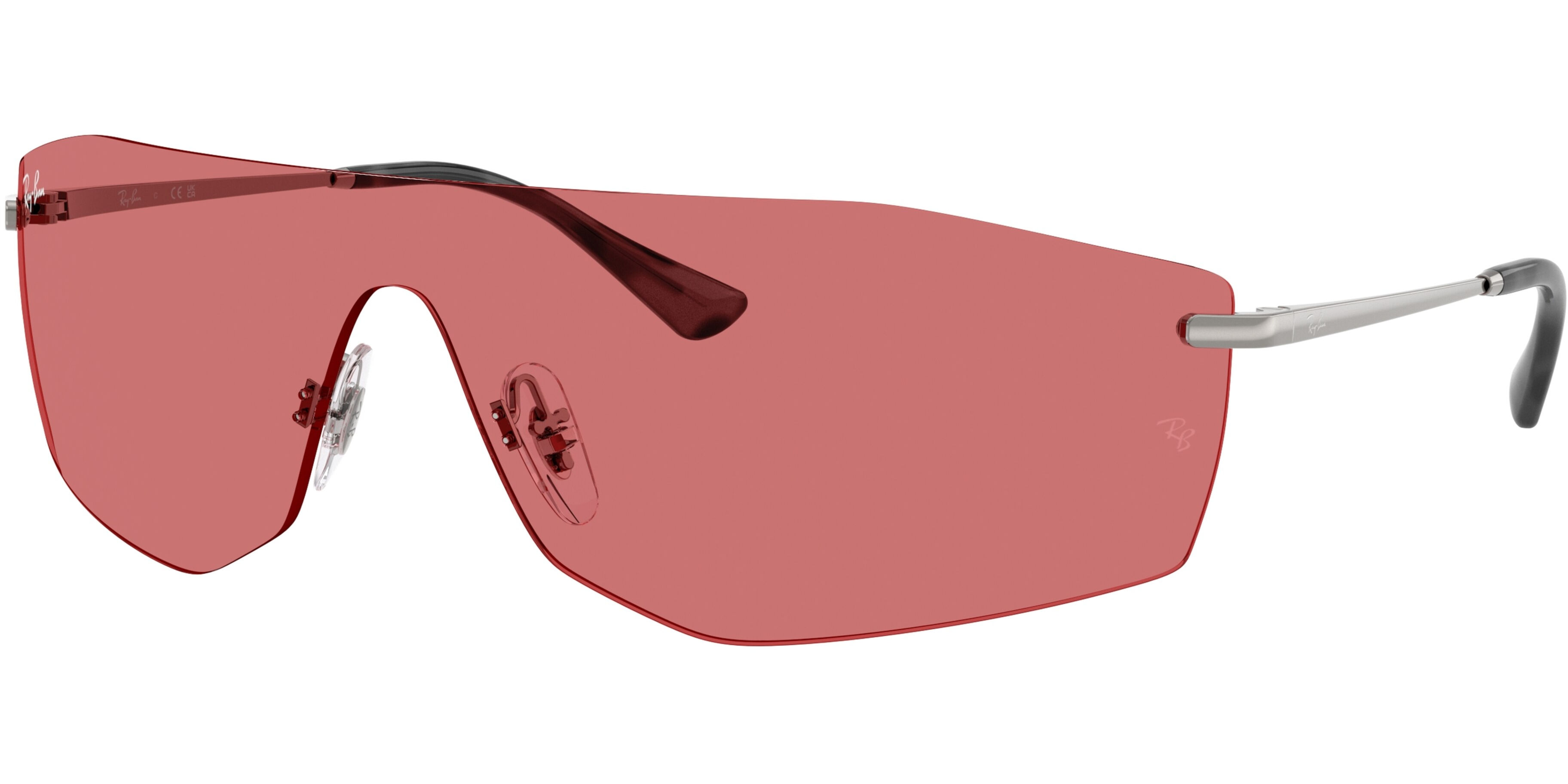 Sluneční brýle Ray-Ban® model 3781, barva obruby šedá lesk, čočka růžová, kód barevné varianty 00475. 