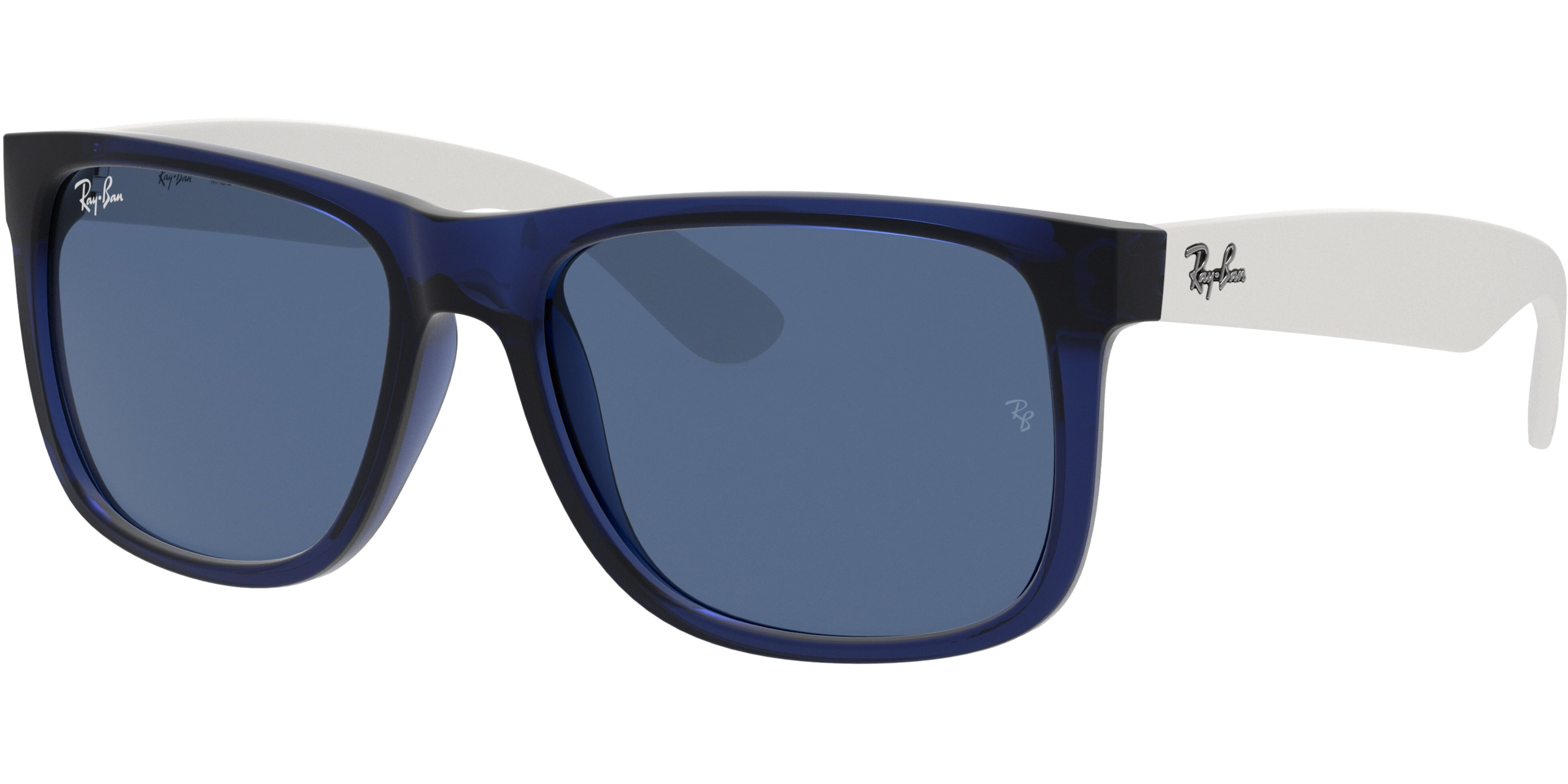 Sluneční brýle Ray-Ban® model 4165, barva obruby modrá lesk bílá, čočka modrá, kód barevné varianty 651180. 