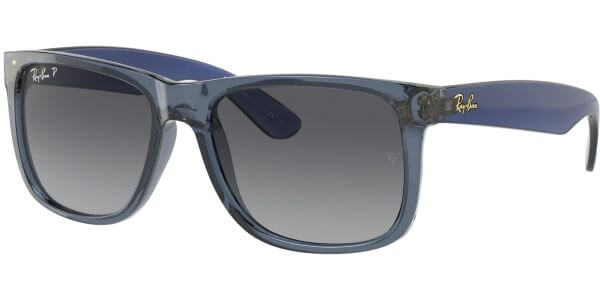 Sluneční brýle Ray-Ban® model 4165, barva obruby modrá lesk čirá, čočka šedá gradál polarizovaná, kód barevné varianty 6596T3. 